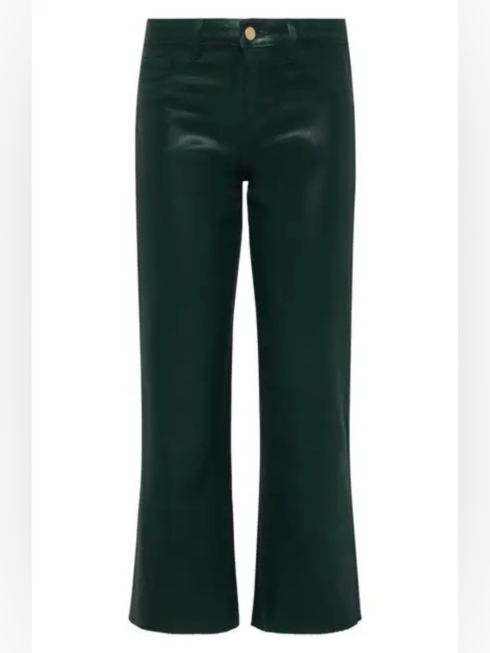 L'AGENCE Wanda Raw Hem Coated Crop Forest Green High Rise Jeans Sz.30 Brand New